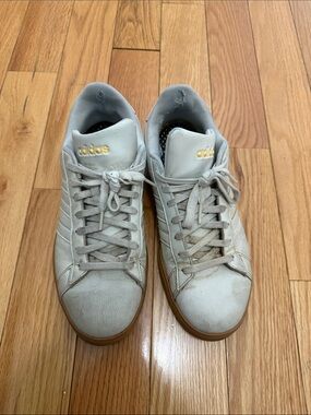 adidas Men’s Off-White Leather Low-Top Sneakers